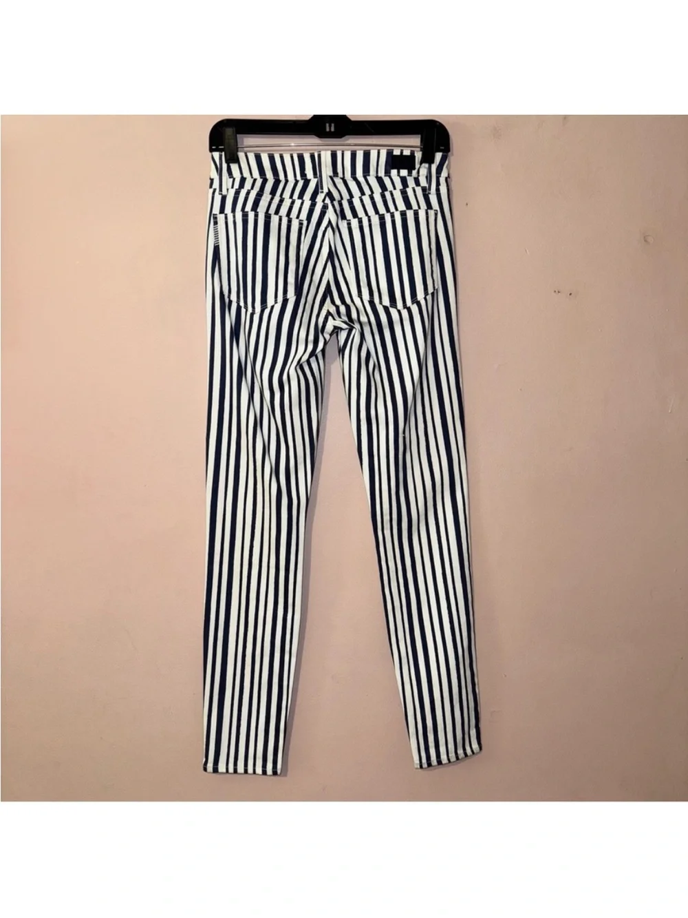 Paige Navy Blue White Verdugo Ultra Skinny Striped Jeans Size 27 NWT!